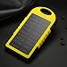Produktbild Outdoor Wasserdicht Solar Powered Bank, 8.000 mAh, Dual USB Stoßfest Staubdicht Schnelles Aufladen Rugged Tragbares Solar Powerbank für entdecken Camping Reisen, Notfall-Ladegerät Bank, gelb, Free Size