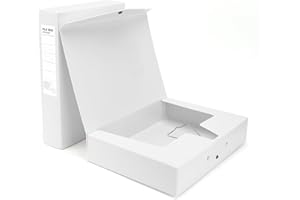 DONGLI Paquete de 2 A4 Caja de Archivo,Cajas de Archivadores de Plástico Con clip,Lomo de 65 mm, para Oficina,Blanco