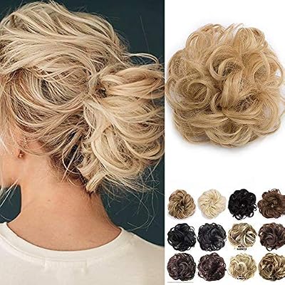 Elailite Chignon Postiche Extension de Cheveux - Hair Bun Hair Extensions - Blond foncé/Blond cendré