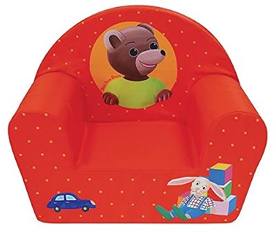 FUN HOUSE 712583 Petit Ours Fauteuil Club pour Enfant Mousse/Housse Polyester Rouge 52 x 33 x 42 cm