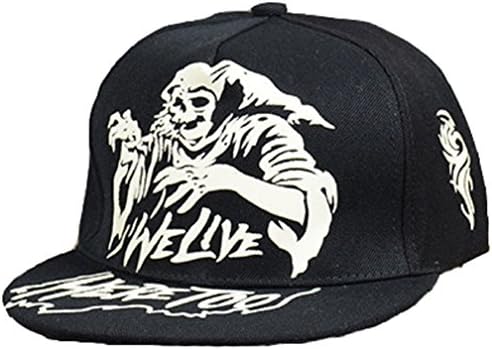 Lamaara®Vampire Luminous strapback hat cap ,Men's &amp;Women's napback adjustable casquette,Stage fluorescent hat (Death is coming)