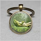 Rainbow Llavero con diseño de Rana Sonriente, Llavero con Texto en inglés Happy Smiling Green...