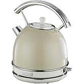 BergHOFF GEM RETRO 1.7 Litre Vanilya krem Rengi Yuvarlak Su Isıtıcısı