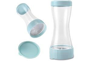 TAIZER Farina Setaccio Zucchero a Velo Setaccio Shaker per Zucchero a Velo con Coperchio Setaccio per Farina in Acciaio Inox Zucchero A Velo Shaker Setaccio caffè Farina Cacao Polvere (Ciano)