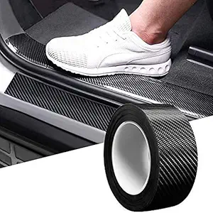 AutoBizarre High Gloss Black Carbon Fiber Style Anti-Scratch Edge Guard Step Decoration Waterproof Tape - 5cm x 500cm