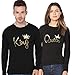 ADYK Cotton full sleeved Couple T-Shirts King and Queen (Pack of 2) RS.599.00