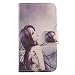 Produktbild Lankashi PU Flip Leder Tasche Hülle Case Cover Handytasche Schutzhülle Etui Skin Für Wiko Tommy 3 Plus 5.45" (Wolf Girl Design)