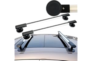 LYMGG Barres De Toit Universelles (Fixes MagnéTiques), DiamèTre De La Ventouse (10 Cm), Barres Transversales RéGlables, Charge De Barre Transversale Unique > 100 Kg,103cm