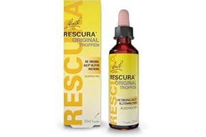 Gotas originales BACH RESCURA sin alcohol: (anteriormente Rescue) mezcla de flores de Bach, 20 ml