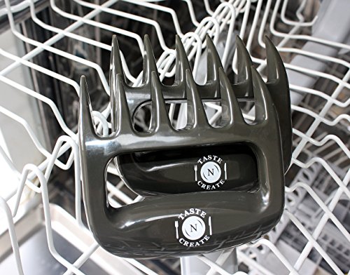 BEAR CLAWS for pulled pork,chicken,beef and more-Superior Grey BBQ forks-Meat shredders**Free Storage bag included and E Recipe Book included** by Taste N Create - 8