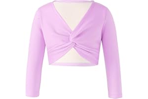 Freebily Top Danza Classica Bambina Maglioncino da Balletto Scaldacuore Maglia a Maniche Lunghe Ballerina Vestito Danza Classica Bolero Crop Top Ginnastica Danza Moderna
