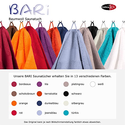 Bari Saunatuch / Badetuch | viele Farben, 2 Größen | 100% Baumwolle Frottee Handtuch, ca. 500g/m², 80 x 200 cm | CelinaTex 0002996 | türkis - 5