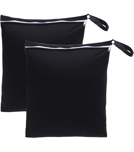 Lot 2 Sacs Imperméables Wet/Dry 28x30 Cm – Gris + Jaune Pour Couches & Cosmétiques