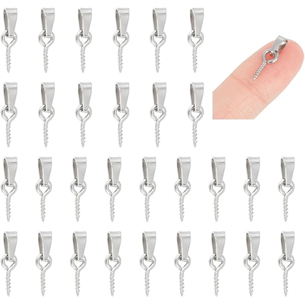 50 Bélières Pour Création De Bijoux - Dimensions 4,5x6,5x3,5mm, Trou 1,8mm, Argenté