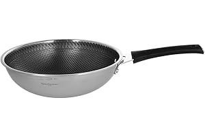 ANDREA FONTEBASSO Wok 1 Manico 28 Cm Acciaio Inox linea Luxury Design