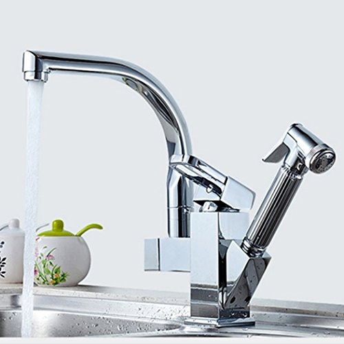 Homdox 360° Drehbar Spültischarmatur Mischbatterie einzigen Handgriff Waschbecken Wasserhahn für Küchen, Badezimmer, Waschbecken