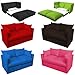 Comfortable Black Childrens Kids 100% Cotton Drill 2 Seater Sofa Bed, Easy Pull-out Conversion. From Sofa to Bed in Seconds.
