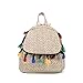 Produktbild Damen Rucksack Kleiner Stroh Tasche Rattan UmhäNgetasche Rucksack MäDchen Teenager Schule Schulrucksack (Khaki)