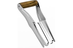 Haliaeetus Bulb Planter Tool, 4 inches Depth Mark Hand Bulb Planter, Non-Bending Stainless Steel Bulb Planter Digger, Garden Bulb Transplanter with Comfortable Wood Handle for Planting Tulip, Daffodil