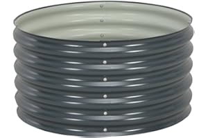 vidaXL Garden Raised Bed 80x80x44cm Galvanised Steel Grey Flower Pot Raised Bed