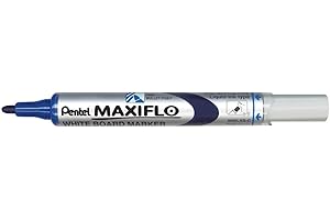 Pentel Maxiflo Lot de 12 Marqueurs effaçables à sec pour tableau blanc Pointe conique moyenne encre liquide Bleue