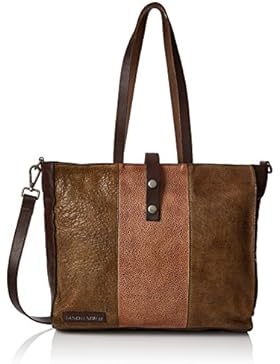 Taschendieb Damen Td0120db Henkeltasche, Braun (Dunkelbraun), 10x29x35 cm