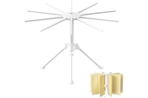 Elsrantor Stendi Pasta Fresca, Essiccatore per Pasta con 10 Bracci Estensibili, Stendino Pieghevole per Pasta, Supporto per Spaghetti, Stendino per Spaghetti Freschi Fatti in Casa per Tagliatelle