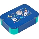Vagonlife Bento 900ml Lunchbox Tek Katlı 2 B&ouml;lmeli PP Plastik &Ccedil;ocuk Sefer Tası Yemek Kutusu (Lacivert)