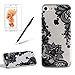 Produktbild (Nicht für iPhone 7 Plus/ 8 Plus) Silikon Transparent Hülle für iPhone 8 iPhone 7, Girlyard Weiche TPU Case Schwarz Blumen Lace Muster Entwurf Ultra Dünn Flexible Crystal Klar Backcover Anti-Kratz Anti-Fingerabdruck Schutzhülle für iPhone 7/ iPhone 8 (4.7 Zoll)