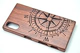 Sony Xperia XZ Holzhülle, PhantomSky[Luxus-Serie] Natürliche Handgemachte Bambus / Holz Schutzhülle für Ihr Smartphone - Rosenholz Kompass - 
