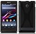 Produktbild Sony Xperia E1 Silikonhülle in SCHWARZ von Cadorabo - X-Line Design TPU Schutzhülle für Sony Xperia E1 – Handyhülle Bumper Case Backcover in OXID SCHWARZ