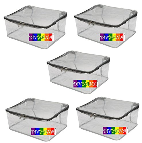 DIVYANA™ Set of 5 Pcs Transparent Saree Lehenga Salwar Suit Kurti Bedsheet Clothes Cover (Large) Combo Set … RS.1130 (65.00% Off) - Amazon DIVYANA™ Set of 5 Pcs Transparent Saree Lehenga Salwar Suit Kurti Bedsheet Clothes Cover (Large) Combo Set … RS.1130 (65.00% Off) - Amazon