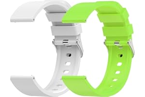 TEFLOTY 20 mm Connected Watch- 2 szt. Silikonowe Bransoletki Szybkoszczelne, Zamiennik Zespołu do Samsung Galaxy Watch/Huawei Watch/Garmin/Fossil/Amazifit, dla kobiet, mężczyzn