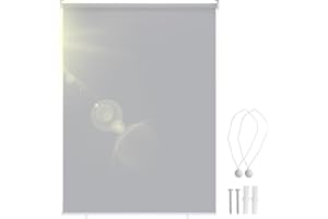 Ikodm Toldo Vertical de 100 x 240 cm,protección Solar, protección contra el Viento, Estor Lateral, sombreado, Resistente a la Intemperie, para Balcones, terraza, Gris Claro