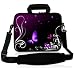 Produktbild Luxburg® Design Laptoptasche Notebooktasche Sleeve mit Schultergurt und Fach für 17,3 Zoll, Motiv: Schmetterlinge lila