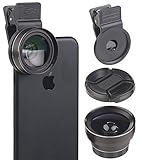 Extragroße Premium-HD-Glaslinsen CVL-122 für superklare Aufnahmen: hochwertiges Anti-Reflex-K9-Glas • 0,45x-Ultra-Weitwinkel-Objektiv für spektakuläre Panorama-Ansichten • 2 Objektiv-Schutzkappen zum Schutz vor Schmutz und mechanischer Beschädigung