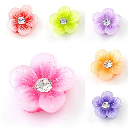niceeshop(TM) 1 Bag (60pcs)3D Mix Resin Rhinestone Glitter Flower Slice Nail Art Tips/Decals/Stickers DIY Decorations