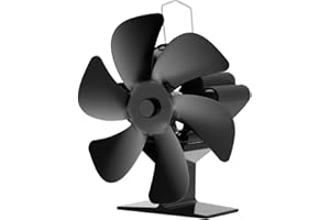 Kizaten Ventola per Stufa a Legna,Ventola da Caminod con 6 Pale,Senza Elettricità Alimentato Silenzioso Calore Ventola per Bruciatore di Tronchi/Stufa/Camino
