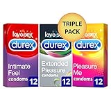 36 X Durex Condoms ( Extended Pleasure-12,   Intimate Feel -12,  Pleasure Me -12 Combo Deal )