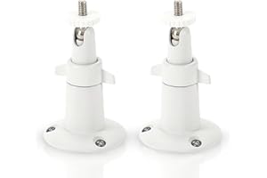 Metal fixation murale pour caméra de sécurité intelligente Arlo - Fixation d'intérieur/extérieur ajustable pour les caméras Arlo et autres modèles compatibles par Wasserstein (2 Pack, Blanc)