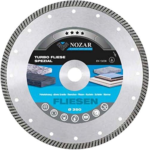 NOZAR Expert Diamond Blade Turbo Tiles Spezial 350 x 30.0 mm for Tiles, Ceramic, Marble, Hardburnt Tiles, Artifical Stone Tiles, Porcelain Stoneware