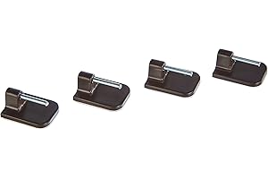 Gardinia Klebehaken für Vitragestangen, 4 Stück, Mit Stahlstift, Selbstklebend, Höhe: 11 mm, Braun