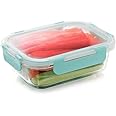 Magnus G-Lock Glass Food Rectangle Container with Break-Free Detachable Lock, 640ML Borosilicate Glass Lunch Box, Microwave and Oven Safe, Tiffin Box Safe for Easy Storage