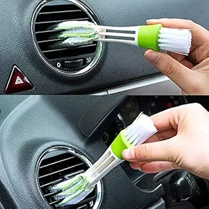 Bringhom Multipurpose Microfiber Double Sided Car Cleaning Brush for Car A/c Vents, Keyboard, Window Blind (1 Pc)