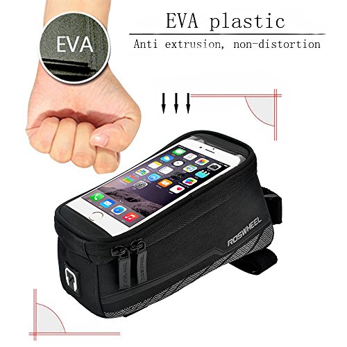 [Update Version] ieGeek Frame Bag lenkertasche Rahmentasche Fahrradtasche mit Handy-Platz für Iphone 7 7 Plus 6 Plus 6S 6 5S 5SE SAMSUNG Galaxy S7 edge S6 edge Galaxy NOTO5 NOTO4 und andere Telefon von klein als 5,7inch 1,9L - 8