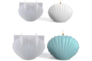 JMZLLRX Yayatty 2 Tailles 3D Coquille Moules en Resine, Résine Moules Epoxy Moule Resine Epoxy Coquille pour Aromathérapie, Savon, Décoration de La Maison