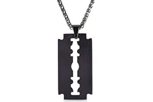 U7 Collar Hombre Razor Blade Collar de Acero Inoxidable Razor Blade Colgante Cuchillo Dog Tag Ejército Militar Colgante Collar Hip Hop Collar Personalizado para Hombre Mujer