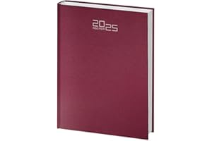 Agendepoint.it - Agenda Giornaliera 2025 15x21cm A5 Copertina Gomma - Bordeaux