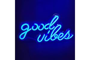 ULALAZA Enseigne Lumineuse au néon LED Good Vibes veilleuses fonctionnant par USB Signe de chapiteau décoratif Bar Pub Magasin Club Garage décor de fête à la Maison