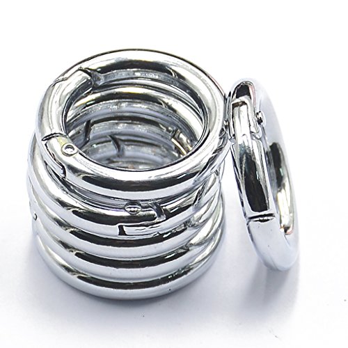 Gazechimp Set 6Pcs Karabinerhaken Schnapphaken Snap Haken Schraubkarabine Silber - 2